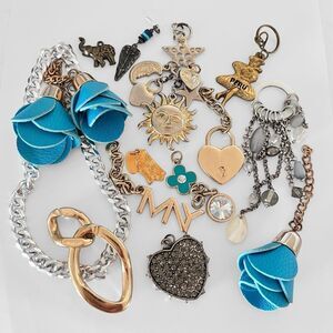 Jewelry Keychain Charms & Chains Lot